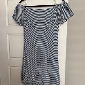 Striped Off-Shoulder Dress
